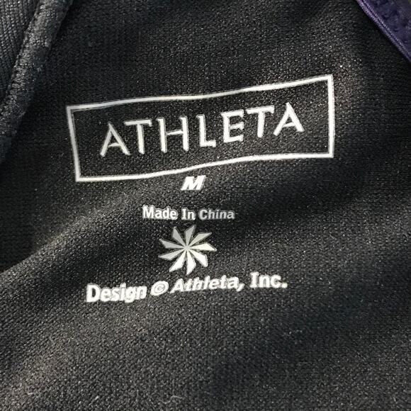 Athleta Energy Keyhole Racerback Zip Pocket Tank Purple Blue Medium - Picture 6 of 8